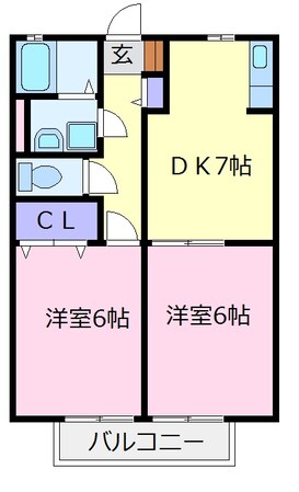 パラシオ北野田A棟の物件間取画像